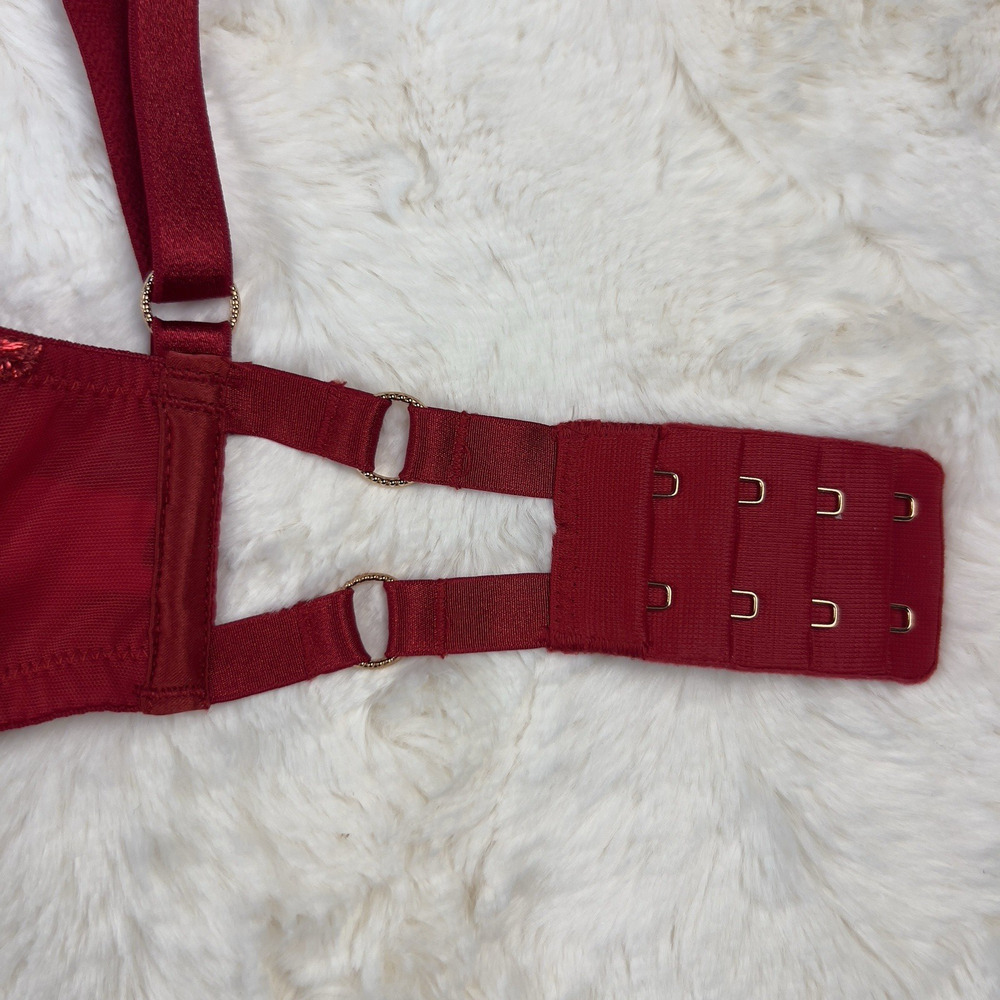 Victoria’s Secret Dream Angels Embroidered‎ Mesh Push-Up Bra Red Size 34B NWT - Picture 10 of 10